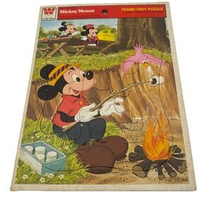 Vintage Walt Disney's Mickey Mouse 4510G Frame Tray Puzzle Whitman Marshmallows‎